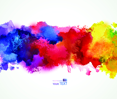 Splash watercolor stains background vector material 04  