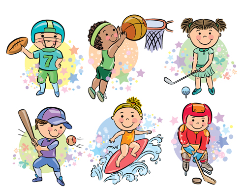 Sports people cartoon vector 03  