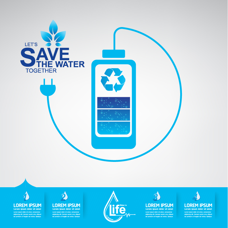 Start now save the water infographic vector 02  