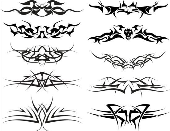 Tattoo ornamenten ontwerpmateriaal vector 02  