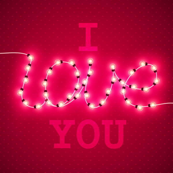 Valentine background with light bule vector 03  