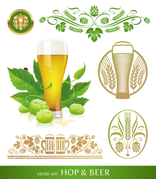 Vector beer label background graphics 01  