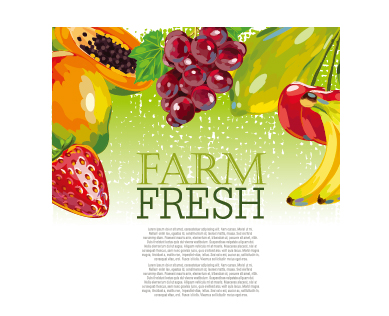 Vector farm fresh fruit background design 03  