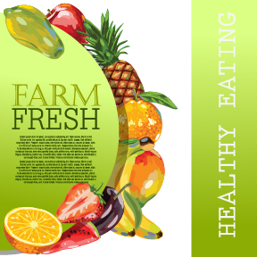 Vector farm fresh fruit background design 12  