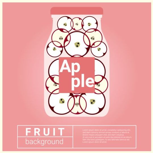 リンゴのベクトルの背景を持つ水の果実のレシピ  