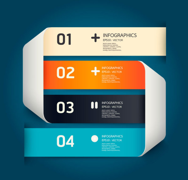 Numbered Infographics elements vector 14  