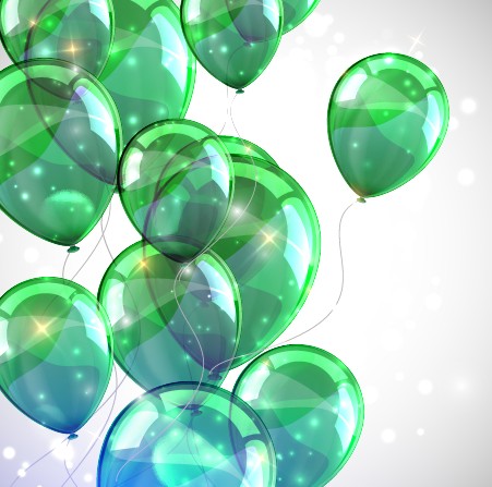 Transparent colored balloons vector background 05  