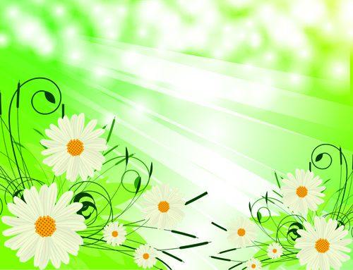 Bright Background with flowers design vector 01  