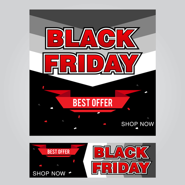 black friday poster with banner template vector material 07  