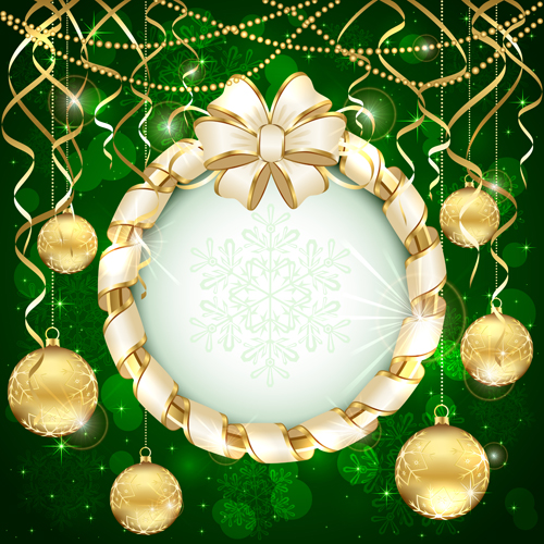 luxurious Christmas New Year baubles vector background 05  