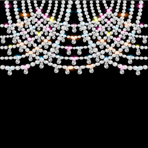 pearl and diamonds Jewelry background vector  
