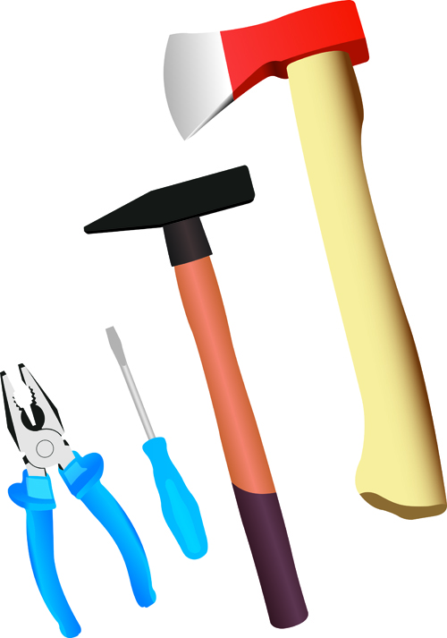 Realistic hardware tools vector graphic set 01  