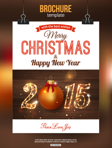 2015 Christmas and new year brochure vector material 07  