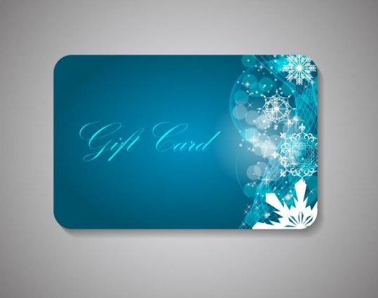 Abstract gift card with christmas snowflake vectors  