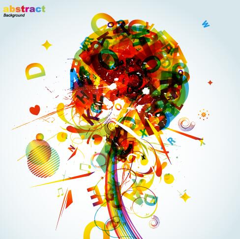 Abstract grunge background with fashion elements vector 03  
