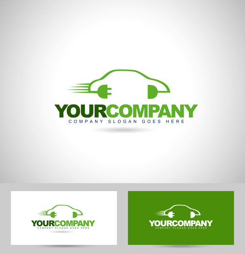 Auto logos with business card vector  