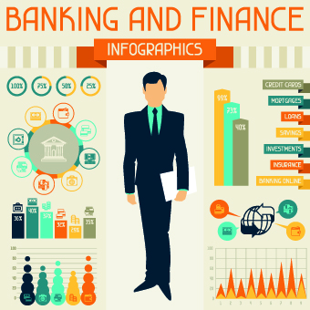 Vintage Banking and finance design vector 05  