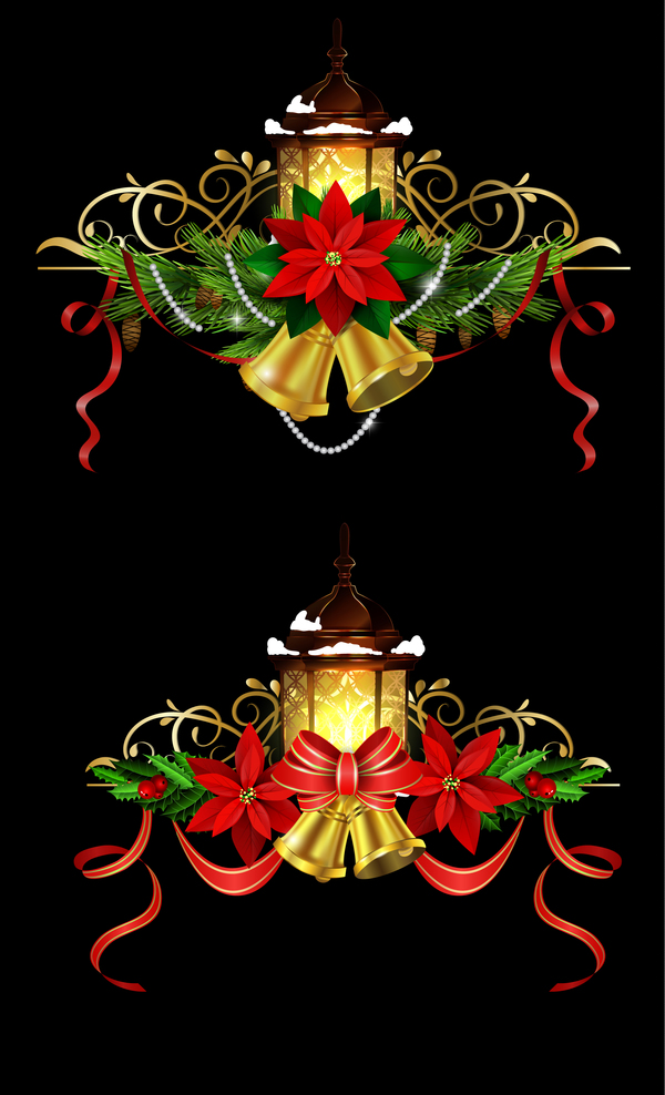 Beaux éléments de conception de décorations de Noël vecteur 21  