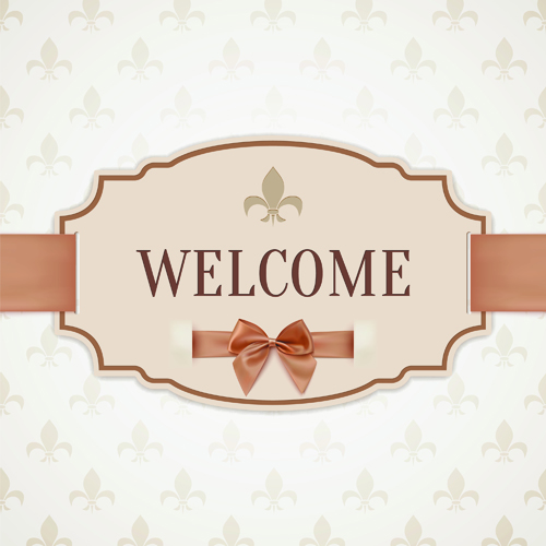 Beige bow card template vector 03  