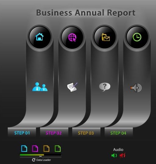 Nero business infografica dati modello vettore 08  