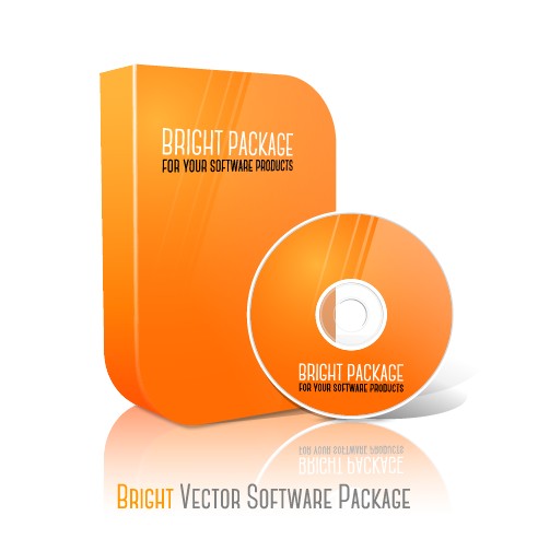 Blank CD package box vector template 01  