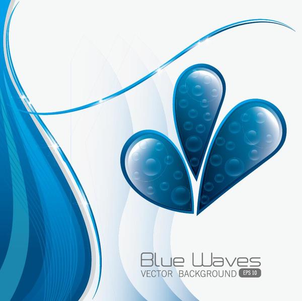 Blue wate with abstract background vector  