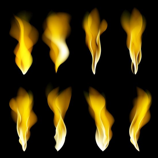 Heldere Fire Flame illistration vectoren set 04  