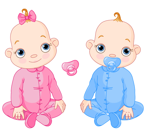 Cartoon cute baby vector illustration 05  