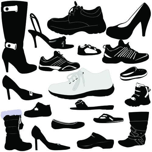 Classic woman shoes design vectors 04  