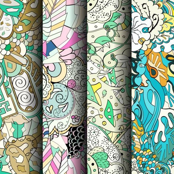 Classical colored pattern seamless vectors 09  