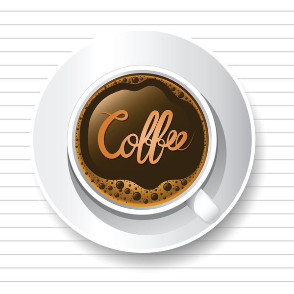 Kaffeetasse mit weißem Tabellenvektor  
