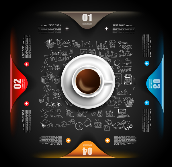 Kaffee infographics kreativer Designvektor 01  