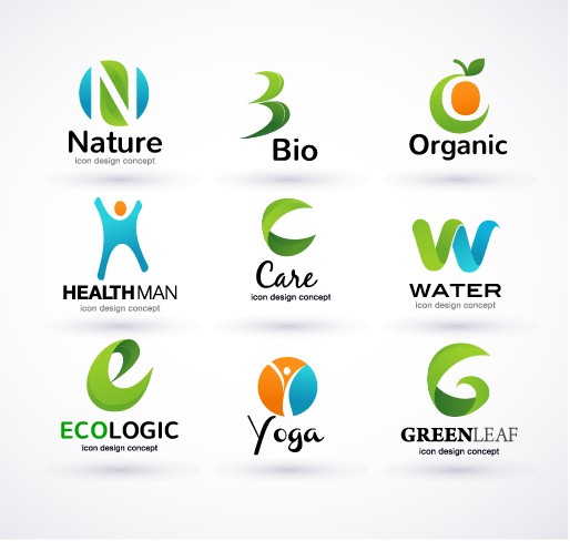 Creative Ecology logos design vector set 02  