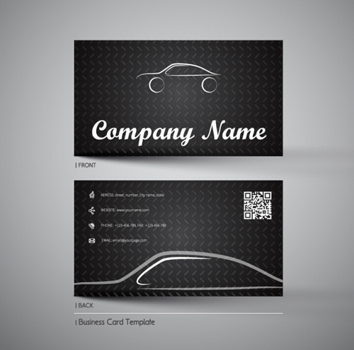 Creative car business cards vector 02  