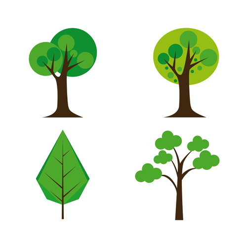 Cute tree vector illustration set 03  
