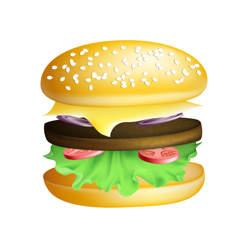 Delicious hamburger design vector 02  