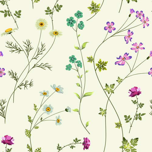 Elegant floral pattern vector material set 02  