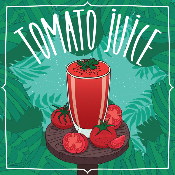 Fresh tomato juice poster vectors  
