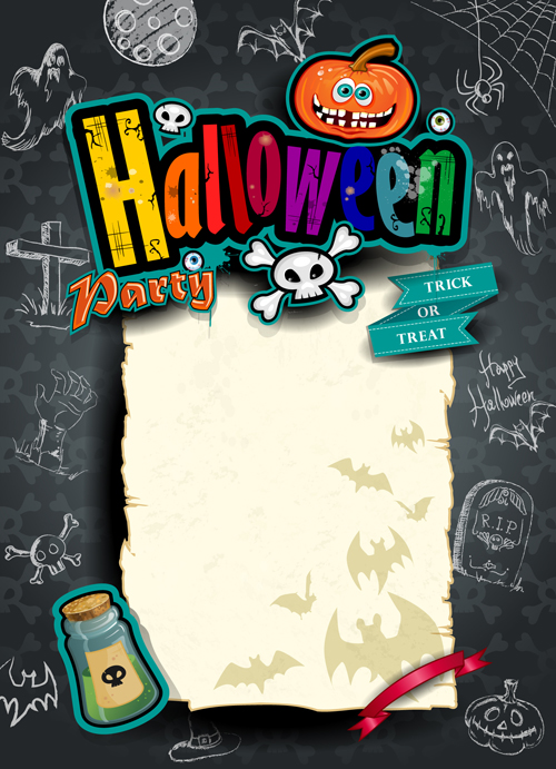 Hand drawn halloween party background 02  