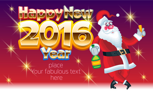 Happy new year 2016 and santa claus creative design 04  