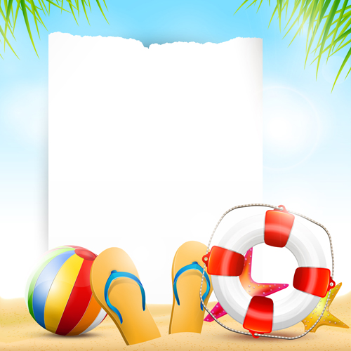 Happy summer holidays elements vector background 03  