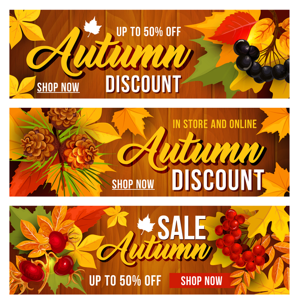 Harvest the fall banner vector material 03  