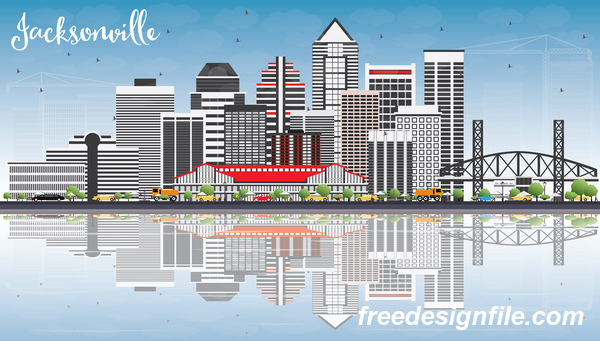 Jacksonville city landscape vectors  