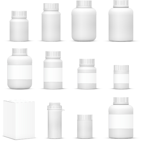 Medicine bottle packaging vector material  