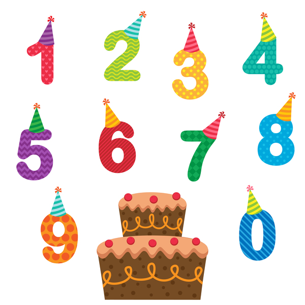 Zahl mit Geburtstagskuchenvektor  