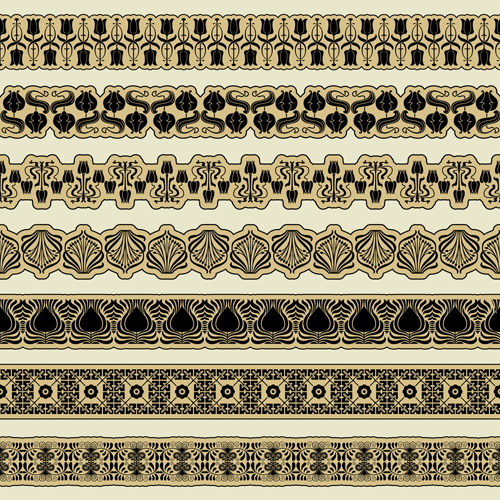 Ornament pattern borders vector material 05  