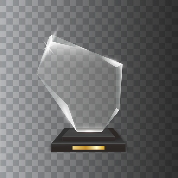 Trophée en verre acrylique Polygon vecteur de prix 08  