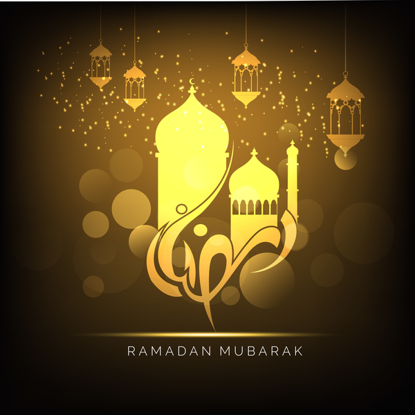 Ramadan Kareem greeting card vectors set 07  