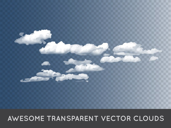 リアルな雲の図ベクトル セット 06  