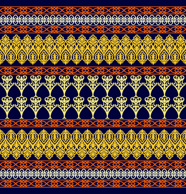 Retro ornate seamless pattern vectors 01  